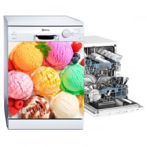 Decorative vinyl to decorate a dishwasher ice creams