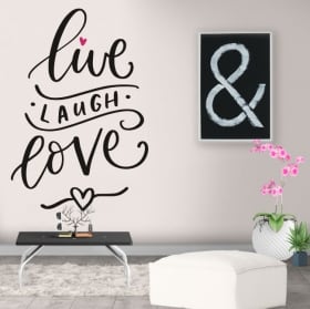 Decorative vinyl phrase in english live laugh love