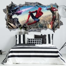 Vinyl walls iron man and spiderman 3d