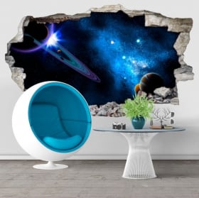 Decorative vinyl galaxy hole wall 3d