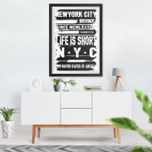 Decorative vinyl new york city effect picture 3d