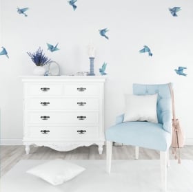 Decorative vinyl and stickers origami birds