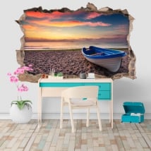 Vinyl and stickers sunset on the beach hole 3d wall