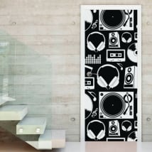 Decorative vinyl music decorating doors and cupboards