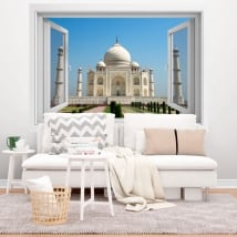 Decorative vinyl window taj mahal 3d