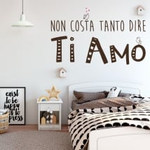 Vinyl and stickers phrases i love you in italian