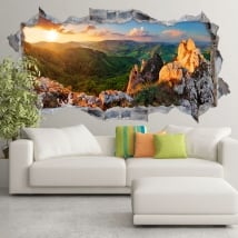 Sticker sunset on rocky mountain slovakia 3d