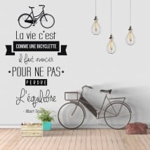 Vinyl phrase in french life is like riding a bicycle