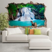 Vinyl 3d waterfalls huay mae kamin thailand