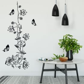 Vinyl and stickers flowers with butterflies