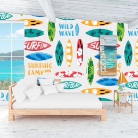 Vinyl murals to decorate walls and objects surfing