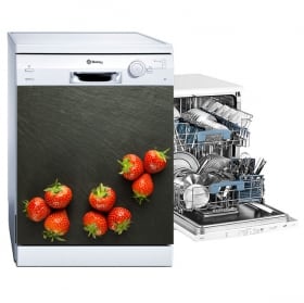 Adhesive vinyl dishwasher strawberry splash