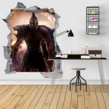 Decorative vinyl 3d spartan warrior illustration