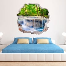 Wall stickers 3d waterfalls in the forest