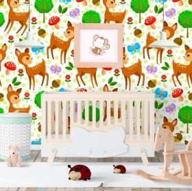 Wall murals of children's vinyl bambi