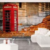 Murals england phone booth london effect broken wall