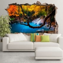 Decorative vinyl waterfall asia forests 3d