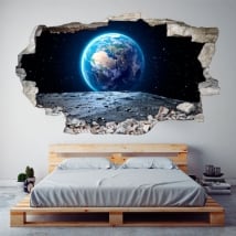 Decorative vinyl earth planet 3d