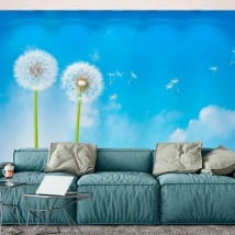 Vinyl wall murals dandelion flowers