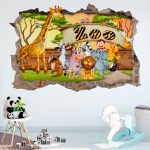 Decorative vinyl 3d children's zoo