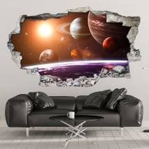 Decorative vinyl walls 3d solar system