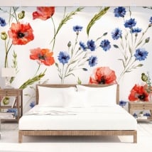 Wall murals flowers to decorate