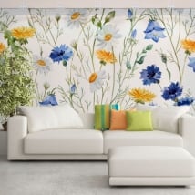 Vinyl murals flowers to decorate