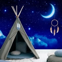 Vinyl wall murals moon and stars