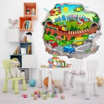 Decorative vinyl 3d child city