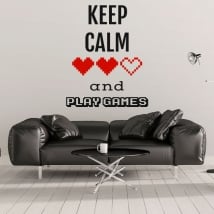 Decorative vinyl phrases keep calm and play games