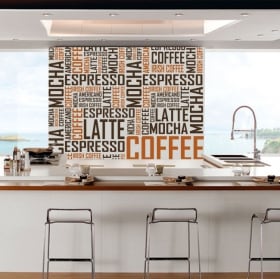 Decorative vinyl and stickers coffee texts