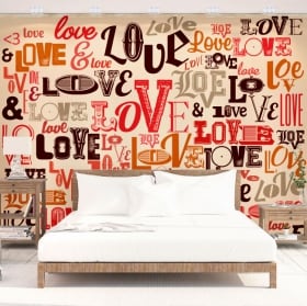 Vinyl wall murals romantic love