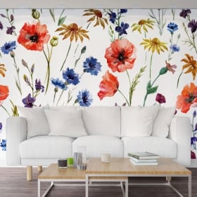 Vinyl murals with flowers to decorate