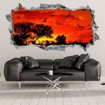 Stickers and decorative vinyls sunset in africa 3d