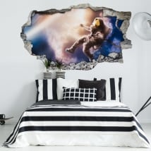 Vinyl walls astronaut in space 3d