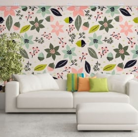 Wall murals vinyl flowers to decorate