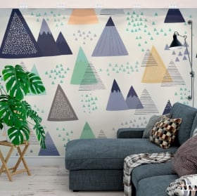 Wall mural triangles nordic decoration