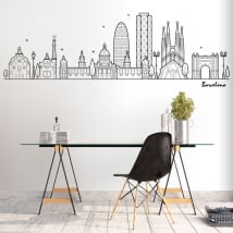 Decorative vinyl and stickers barcelona skyline