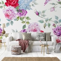 Vinyl wall murals with roses