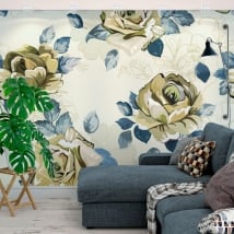 Vinyl wall murals flowers to decorate