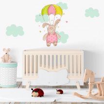 Stickers and children's vinyl parachutist bear