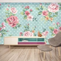 Mural adhesives with flowers to decorate