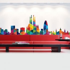 Decorative vinyl and stickers skyline paris