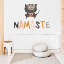 Decorative stickers yoga phrases in english namaste