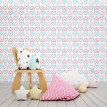 Vinyl wall murals colored hearts