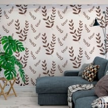 Wall murals of decorative vinyl leaves nature