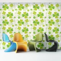 Vinyl wall murals lucky clovers