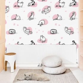 Wall murals of retro style stickers