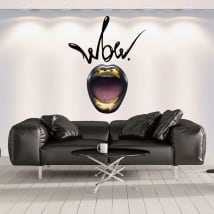 Decorative vinyl walls mouth wow