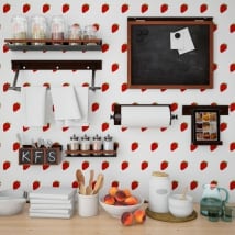 Photo murals vinyls walls strawberries kitchens